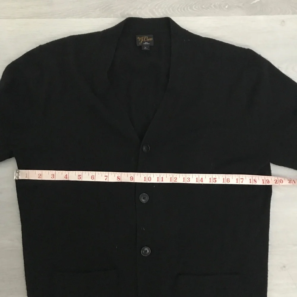 J CREW BLACK CASHMERE CARDIGAN BUTTON V NECK MENS MEDIUM
